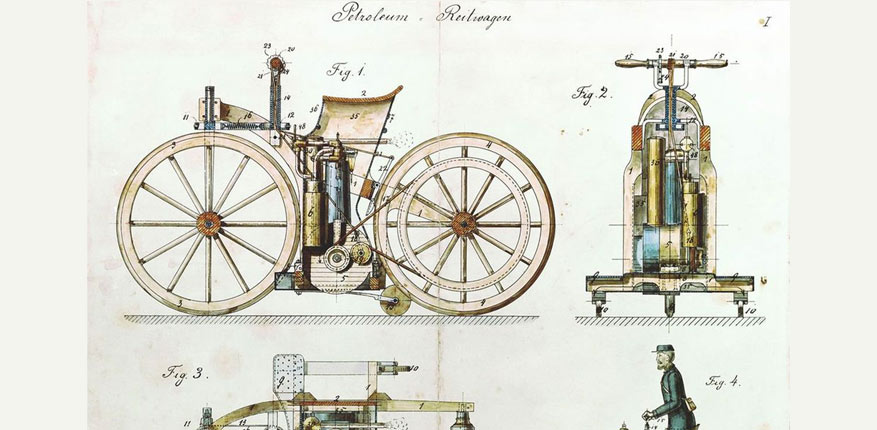اختراع اولین موتور سیکلت