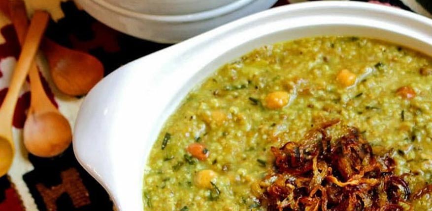 طرز تهیه آش سبزی شیرازی