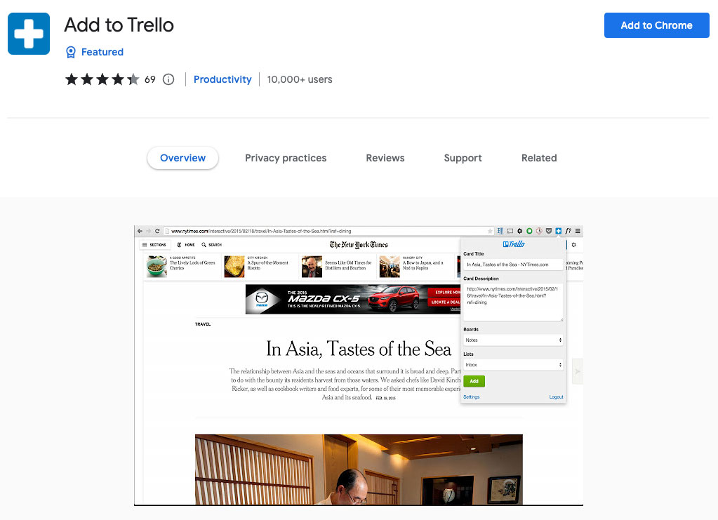 افزونه Add to Trello