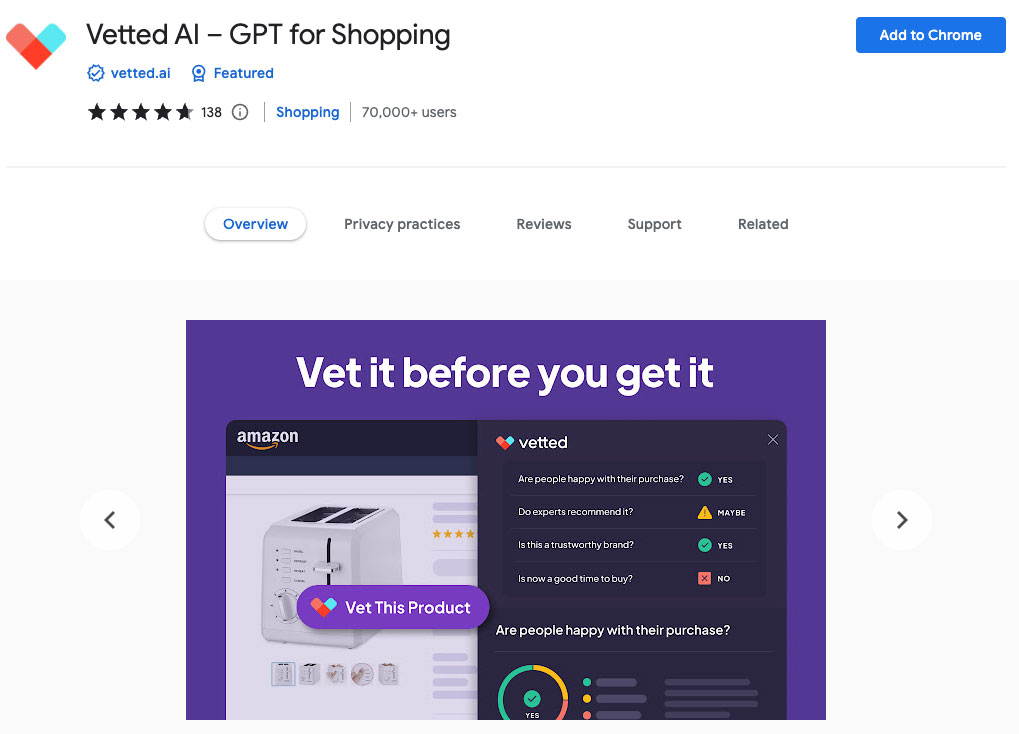 افزونه Vetted AI
