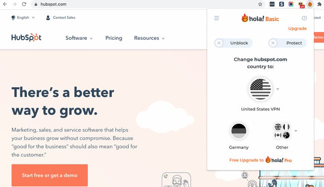 افزونه Hola Free VPN