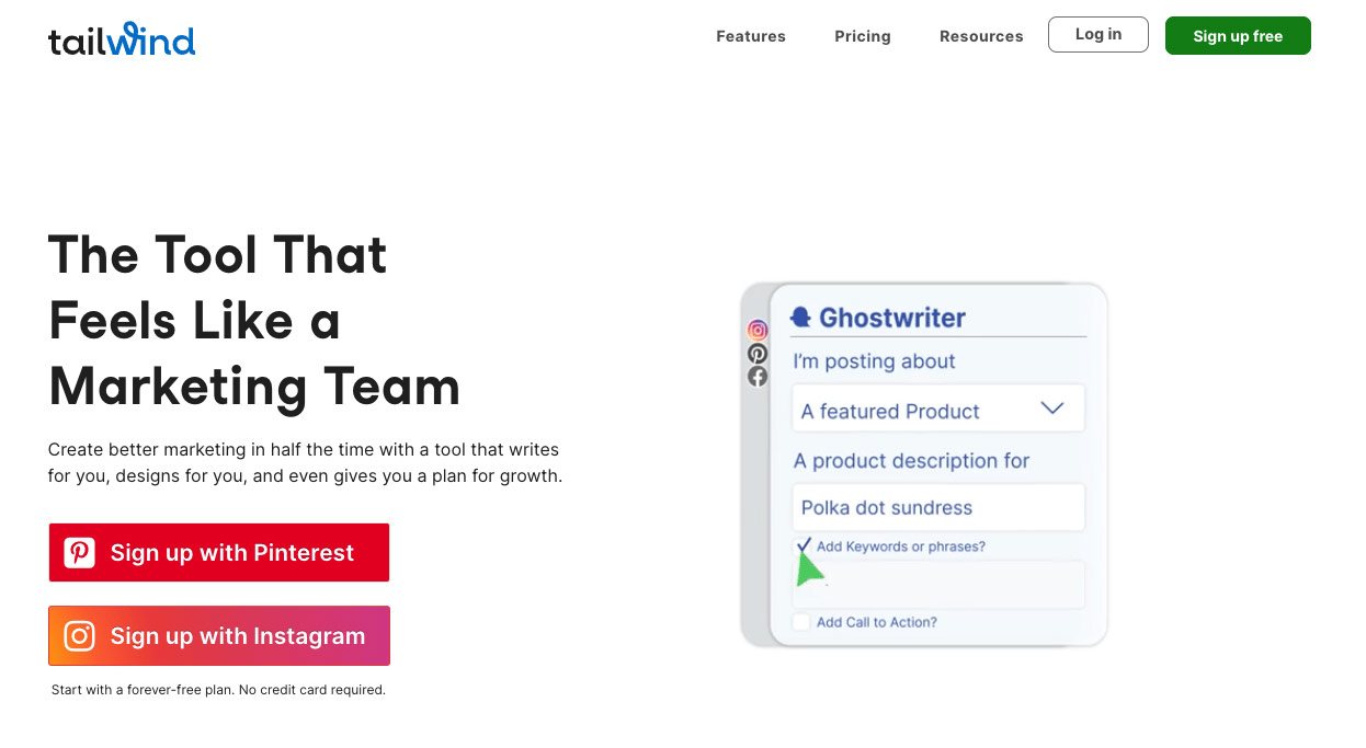 افزونه Tailwind AI Marketing Content Assistant